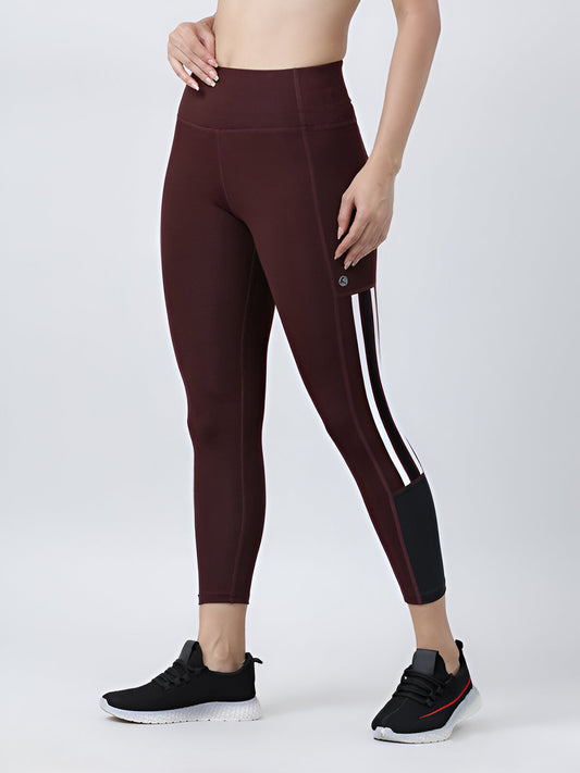 Women Wine Solid Track Pants & Joggers