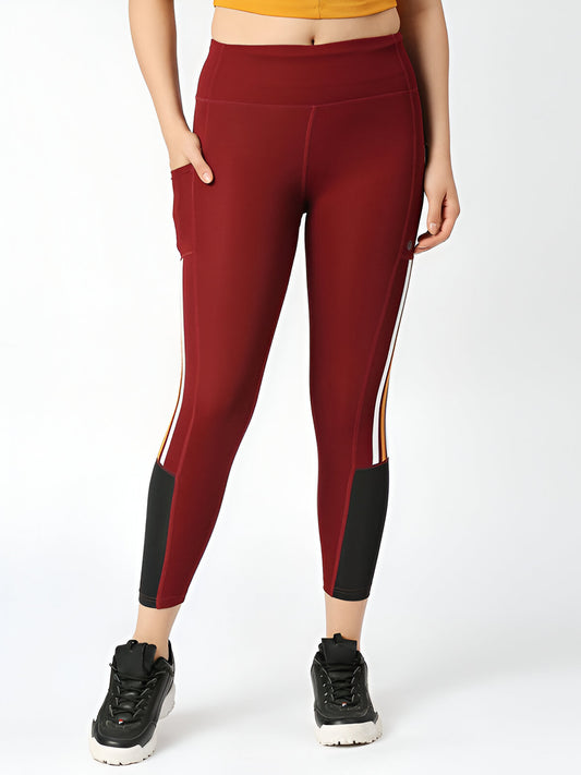 Women Maroon Solid Track Pants & Joggers