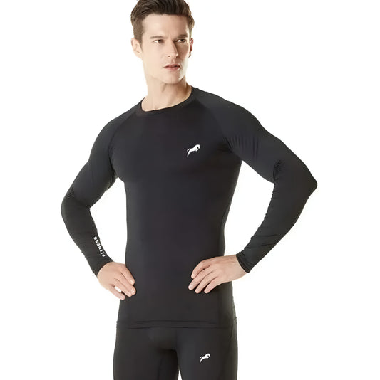 Men black round neck full sleeves Activewear T-shirt