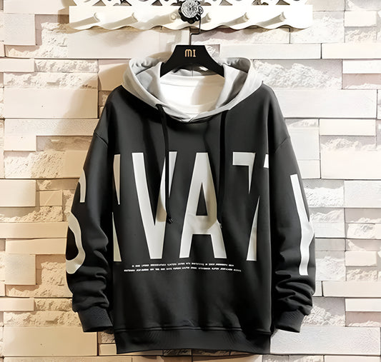 Men black and white Hoodie