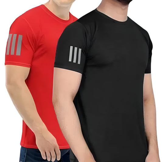 COMBO Red & Black, Pack of 2 Activewear T-shirt