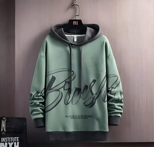 Men dark green Hoodie