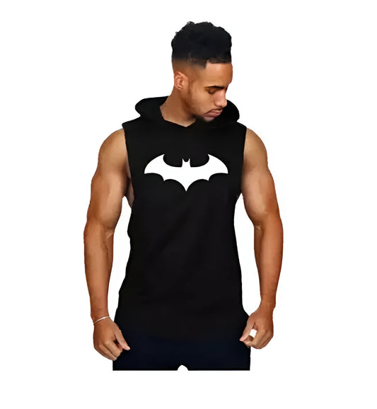 Men Black (BATMAN) hood Activewear T-shirt