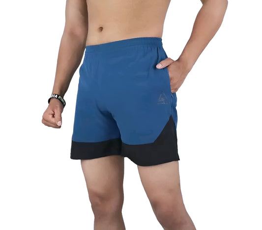 Men blue and black shorts