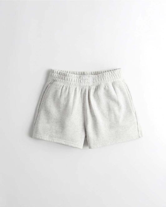 Grey High-Rise Dad Shorts for Women & Girls