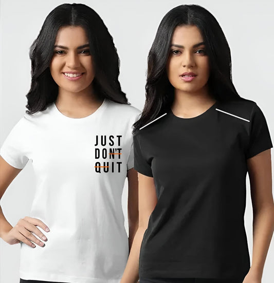 Stylish Sports & Active Wear T Shirt for Women & Girls ( Combo of 2 T Shirt )