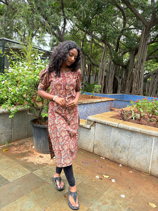 Women Kalamkari Cotton Print Kurti