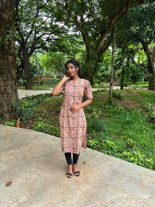 Women Kalamkari Cotton Print Kurti