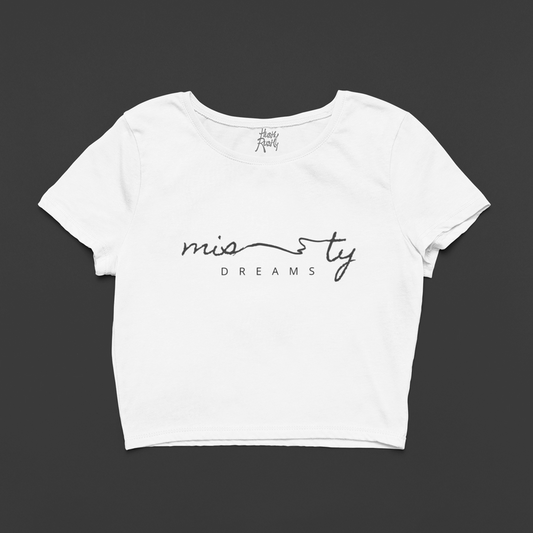 MISTY DREAMS: White Crop Top for Women & Girls