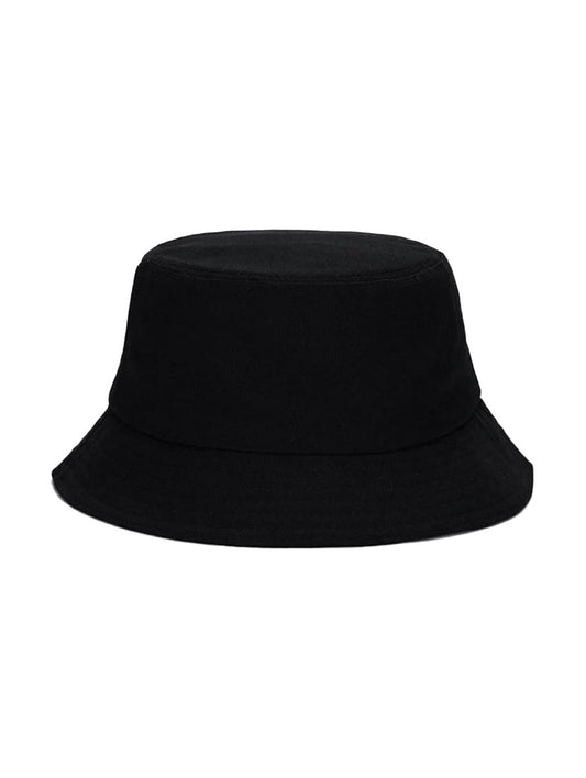 Black Cotton Solid Summer Hat for Women & Girls